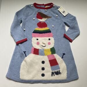 NEW Baby Boden Snowman Knit Dress
